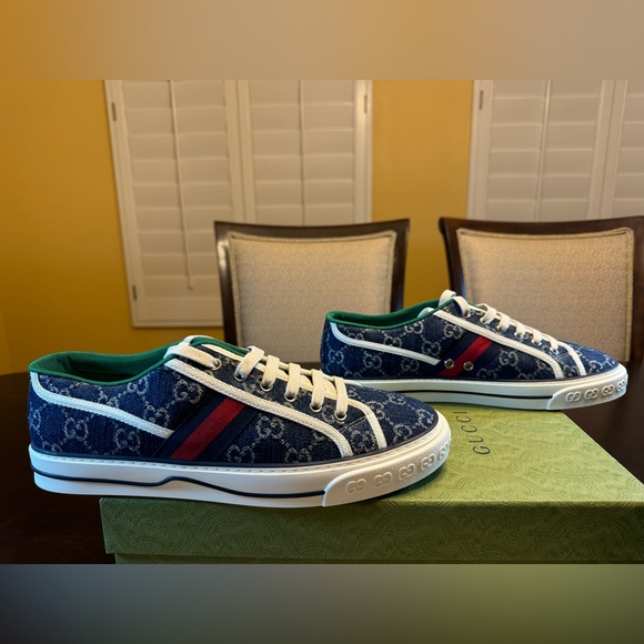 Gucci Other - New Gucci GG Supreme Logo 1977 Tennis Navy Sneaker Shoes Size UK 9.5 / US 10